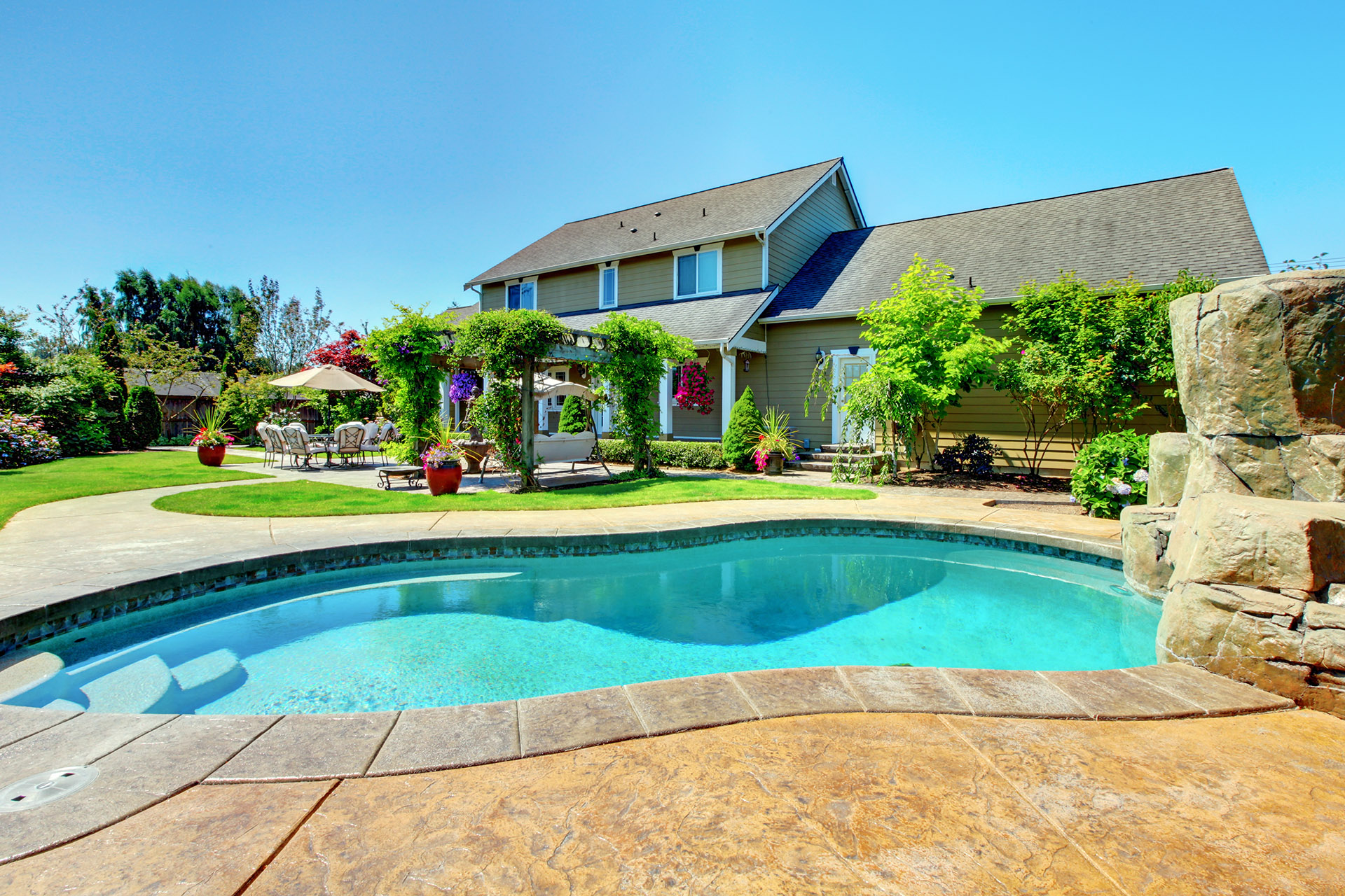 pool in garden