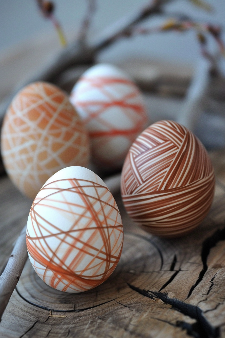 Rubber Band Pattern Eggs
