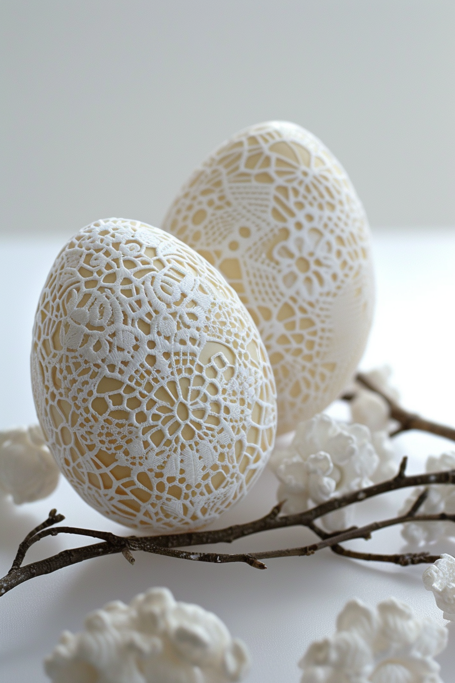 lace pattern eggs