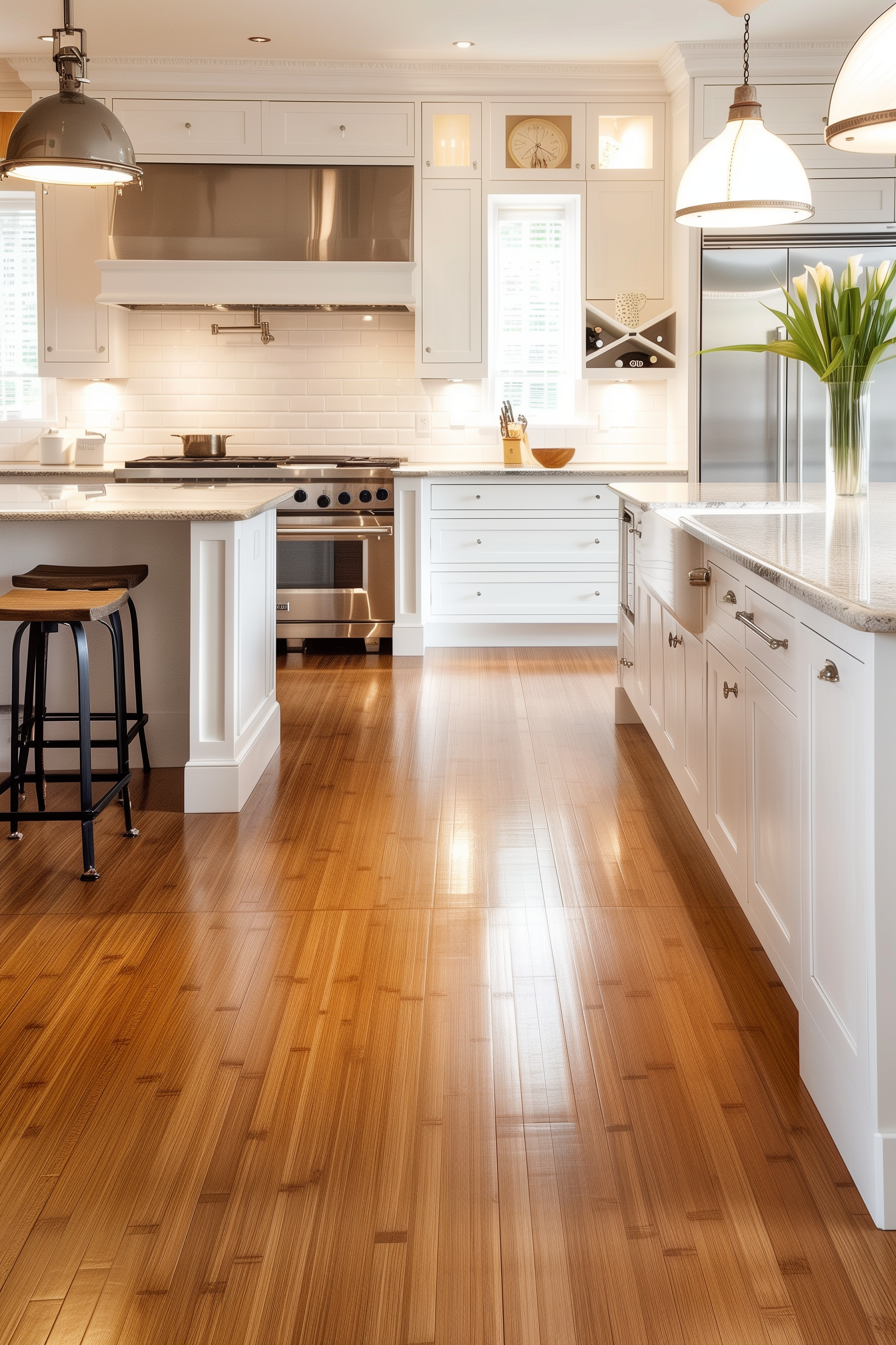 19 Flooring Ideas That Perfectly Match White Kitchen Cabinets