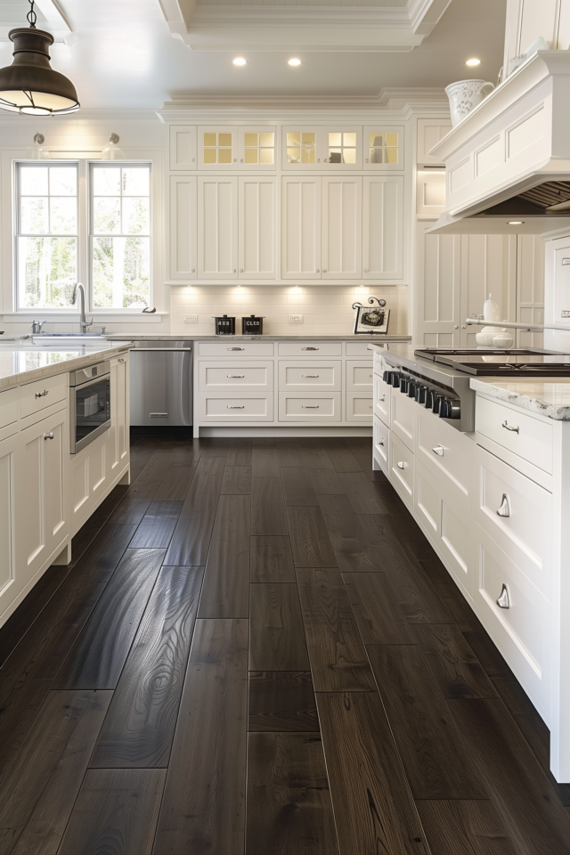 19 Flooring Ideas That Perfectly Match White Kitchen Cabinets