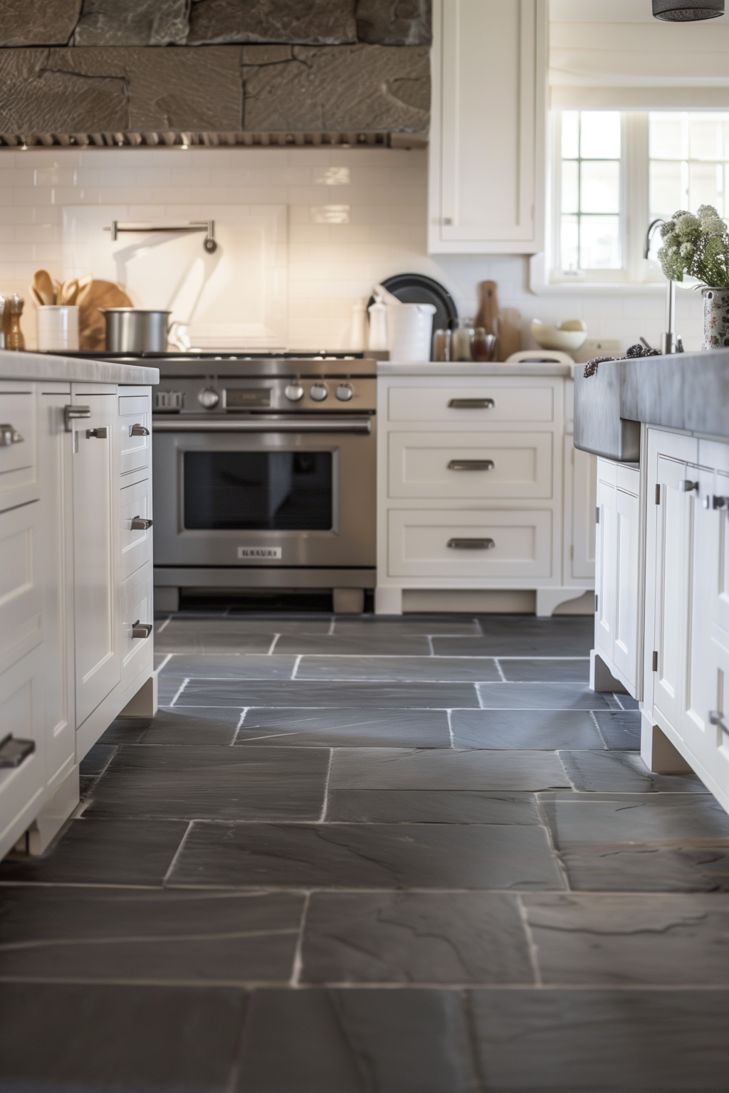 19 Flooring Ideas That Perfectly Match White Kitchen Cabinets