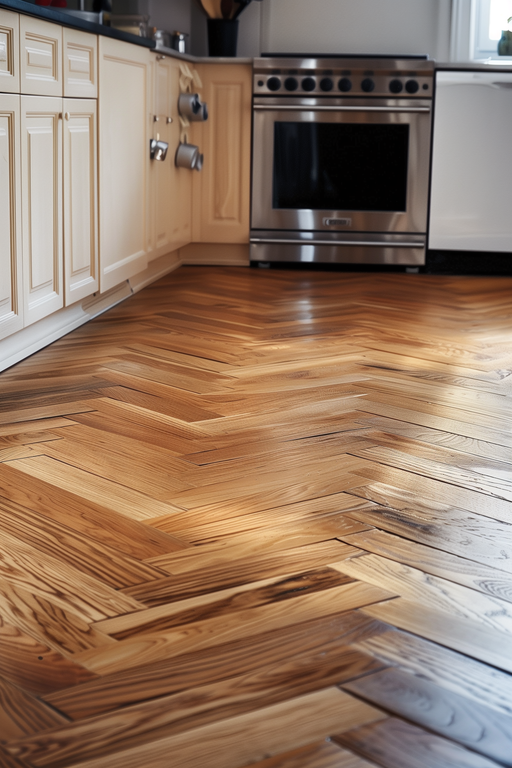 19 Flooring Ideas That Perfectly Match White Kitchen Cabinets