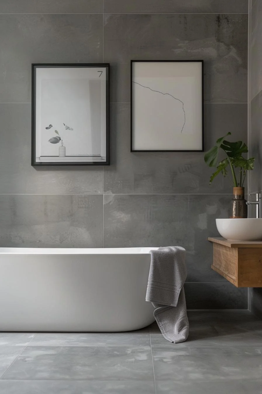 Grey Bathroom Wall Art Ideas