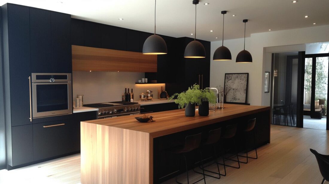 The Power Couple of Kitchen Design: 23 Bold Black and Wood Ideas