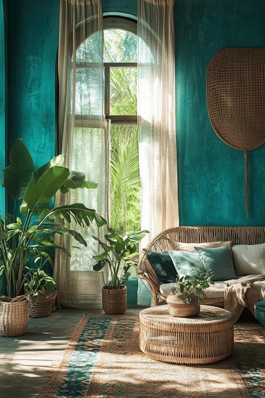 12(2)-H2 - 12 Teal Living Room with Plants and Natural Textures.jpg