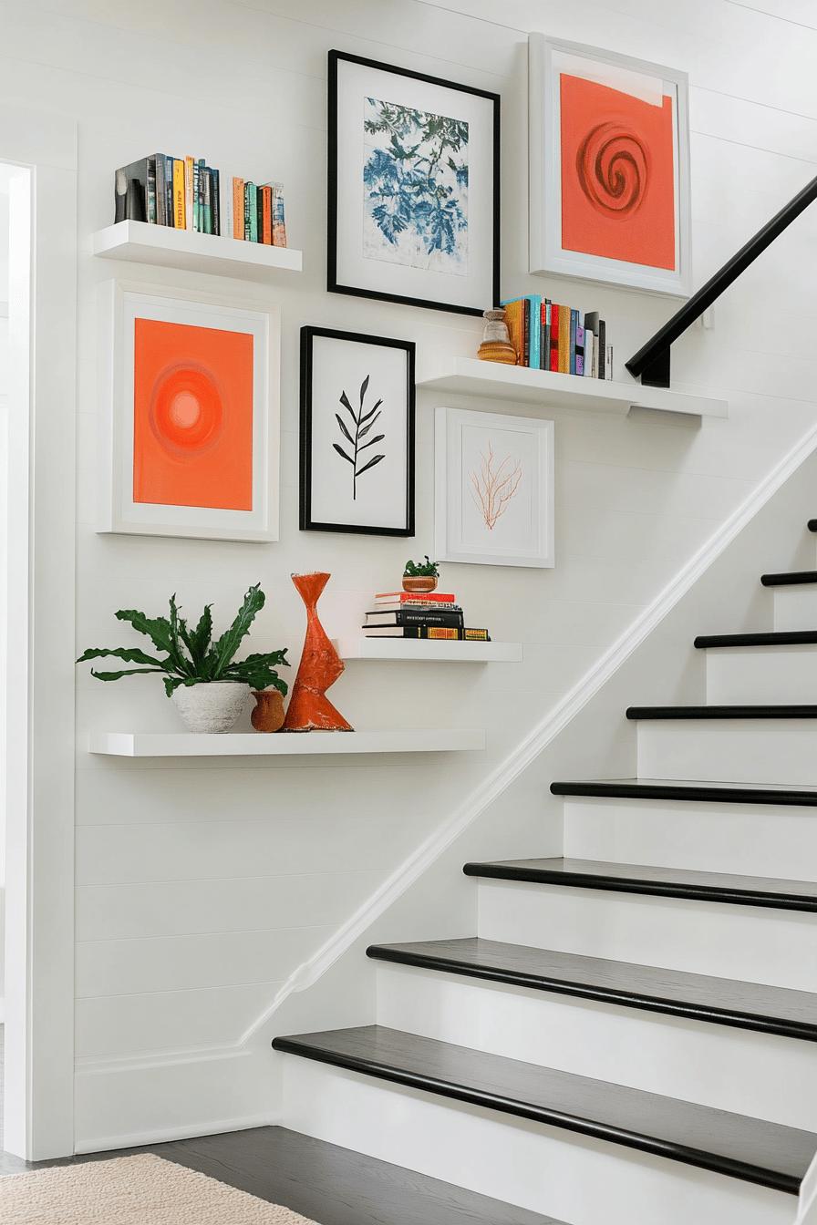 11(2)-H2 - 11 Modern Picture Frames and Floating Shelves on Staircase Walls.jpg