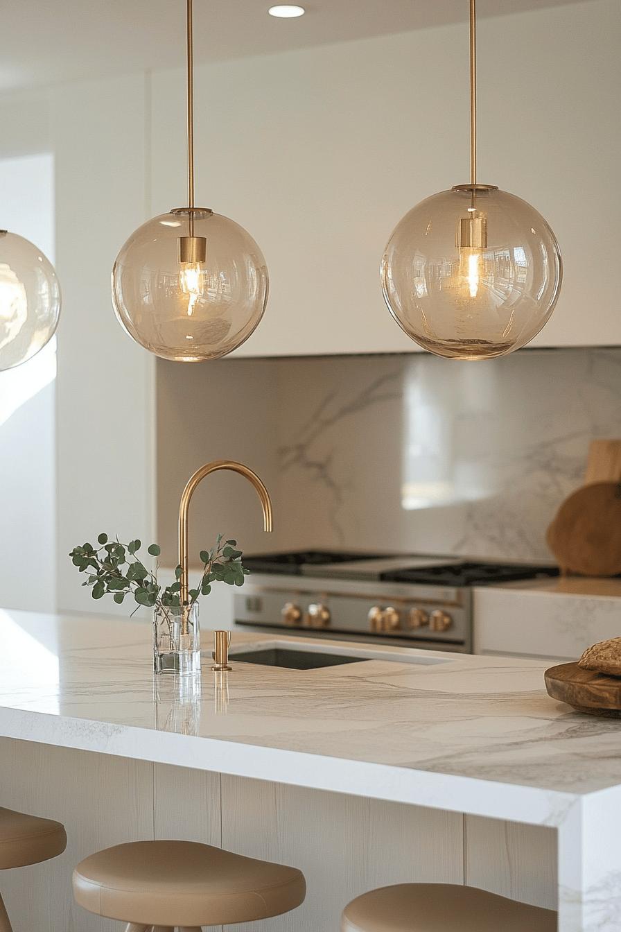 5(2)-H2 - 5 Glass Pendant Lights for Champagne Kitchen Ambiance.jpg