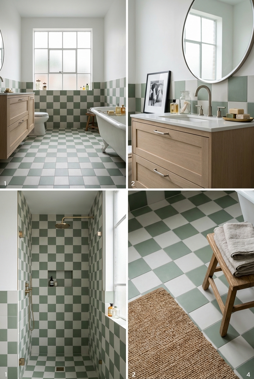 Image 6 for 18 checkerboard tile bathroom ideas you'll love