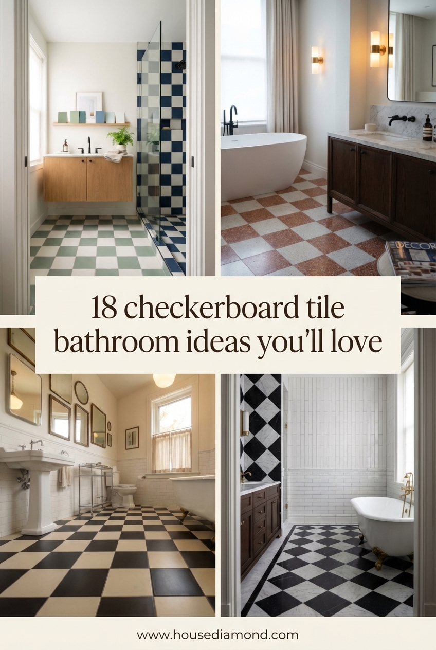 18 checkerboard tile bathroom ideas you'll love - www.housediamond.com