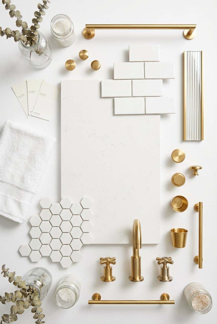 Image 1 for 20 Gold Hardware Bathroom Ideas For Chic Glow