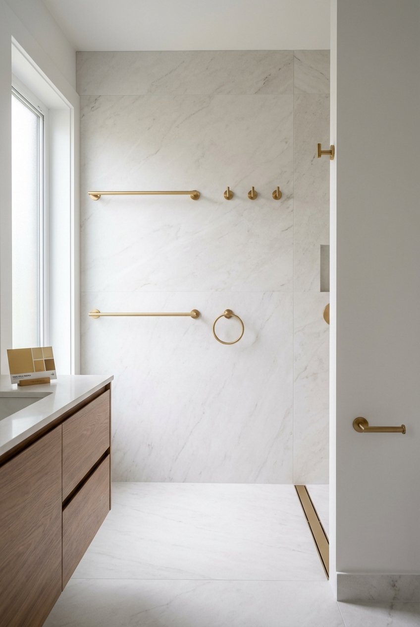 Image 14 for 20 Gold Hardware Bathroom Ideas For Chic Glow