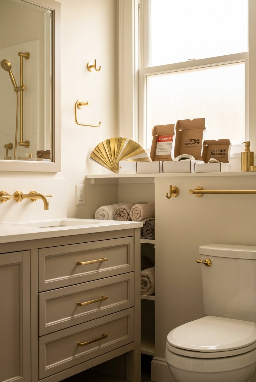 Image 20 for 20 Gold Hardware Bathroom Ideas For Chic Glow