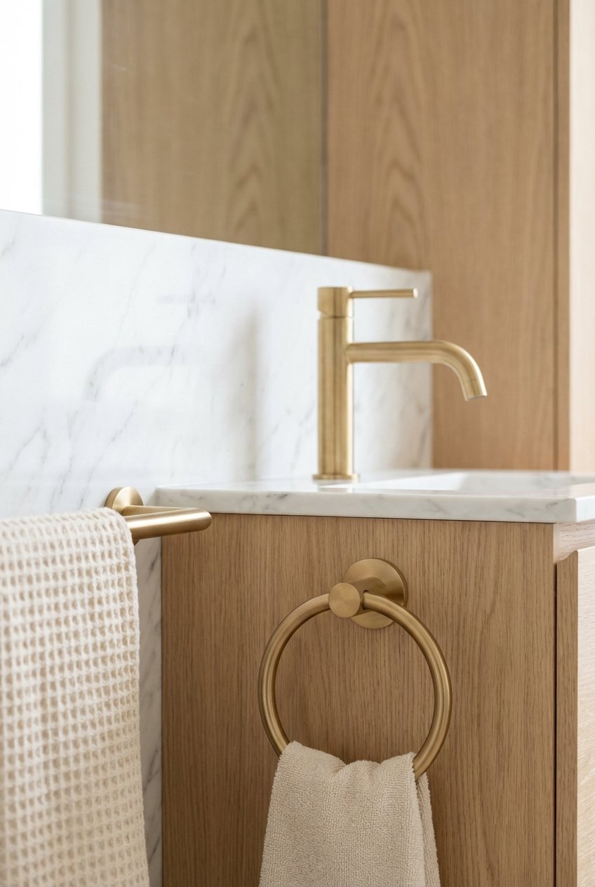 Image 9 for 20 Gold Hardware Bathroom Ideas For Chic Glow