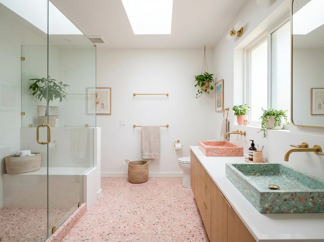 20 Terrazzo Floor Bathroom Ideas You’ll Love