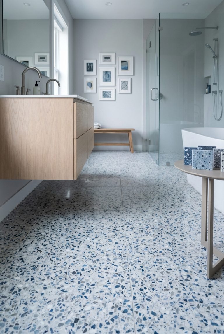 20 Terrazzo Floor Bathroom Ideas You’ll Love