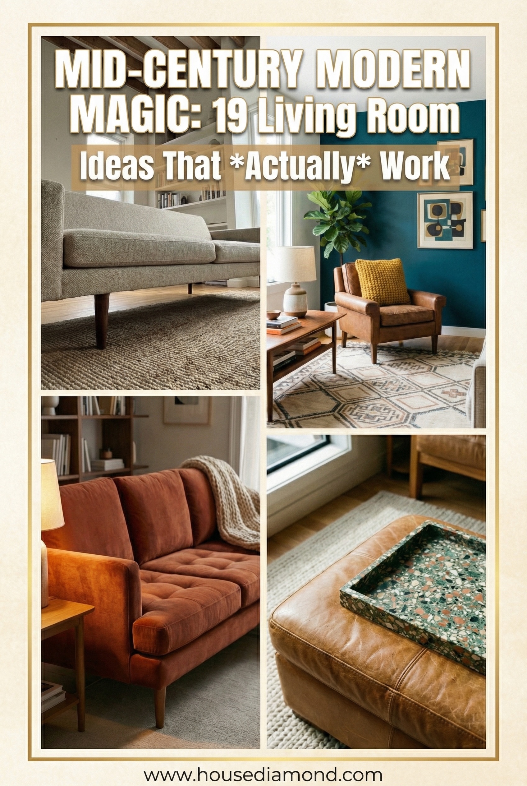 Mid-Century Modern Living Room Ideas 2026 pinterest grid