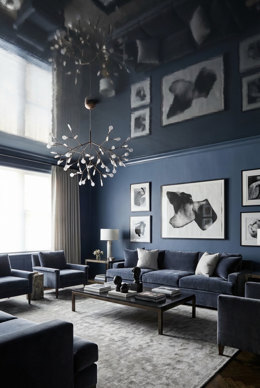 dark living room aesthetic idea 16