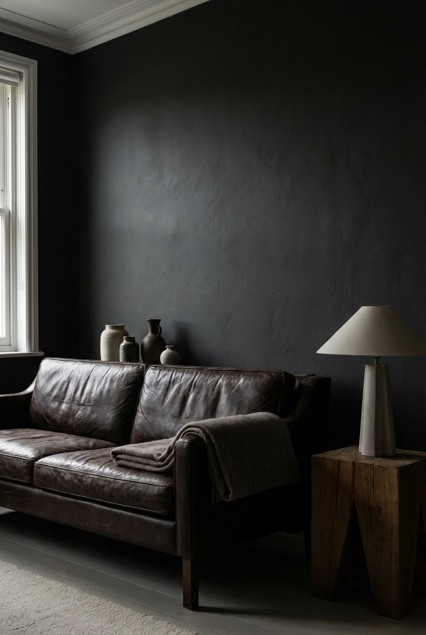dark living room aesthetic idea 17