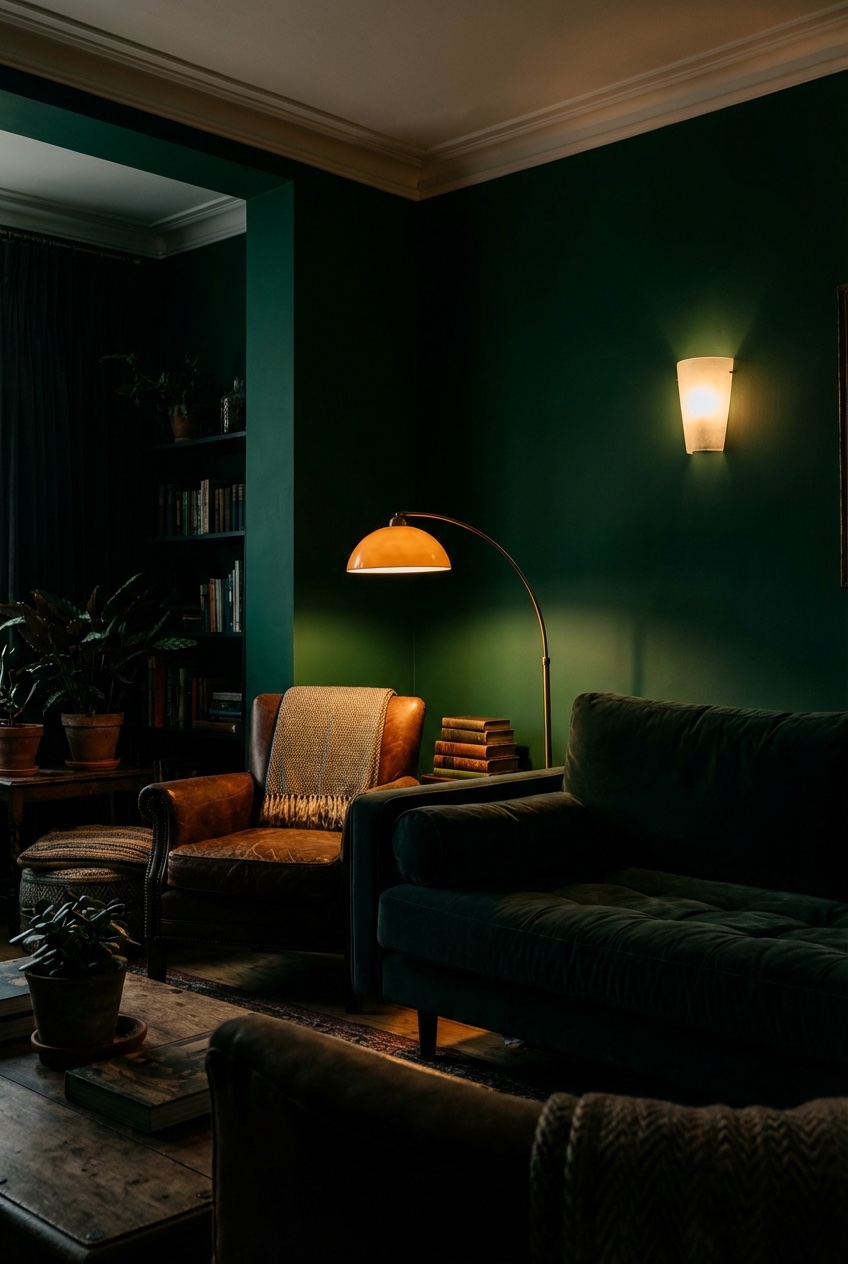 dark living room aesthetic idea 4