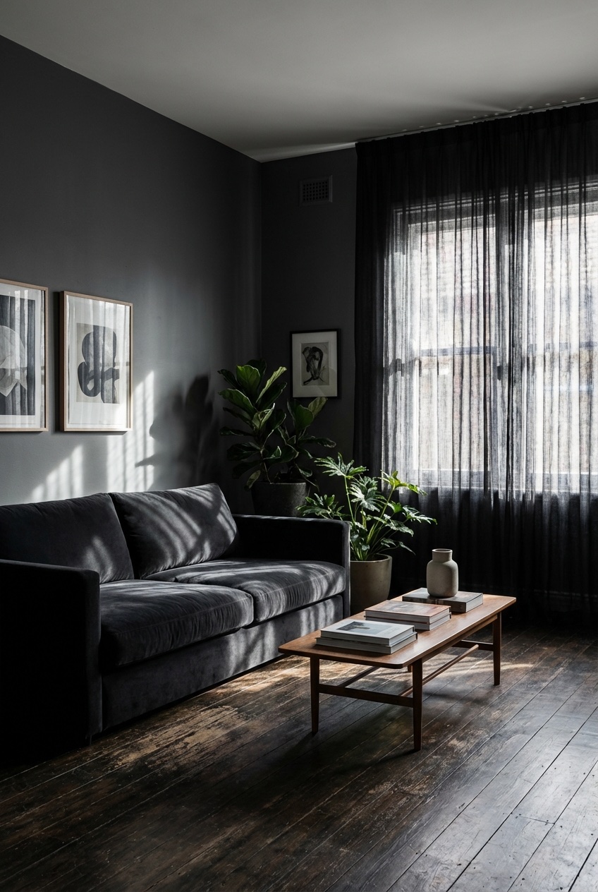 dark living room aesthetic idea 5