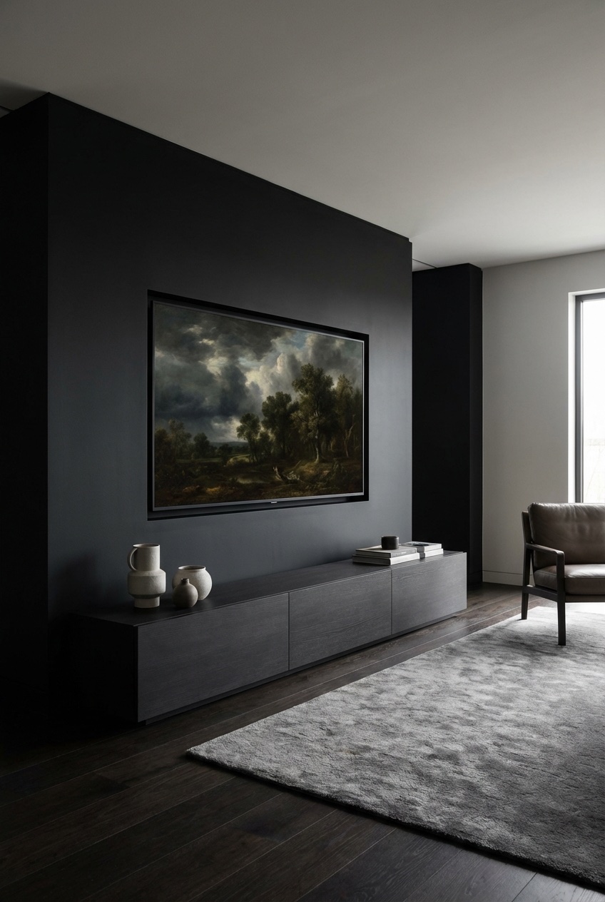 dark living room aesthetic idea 7