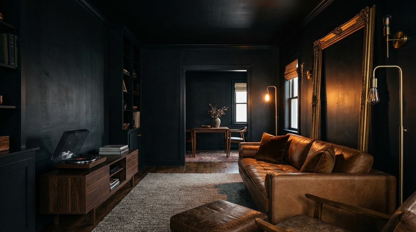 dark living room aesthetic featured image