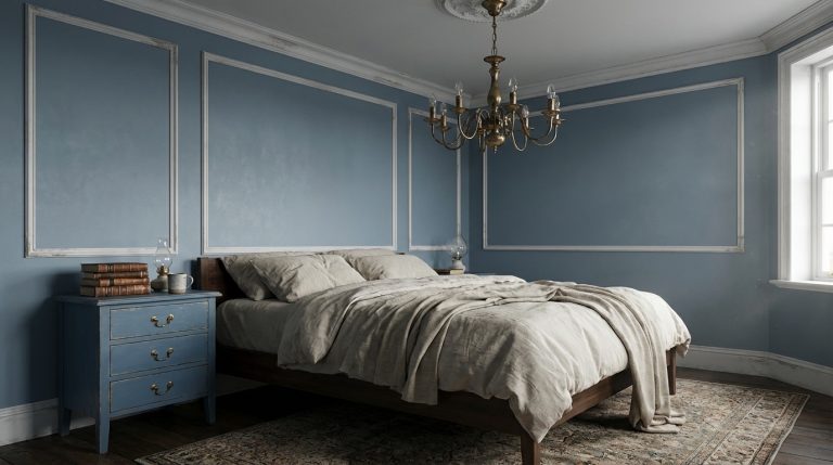 french blue and gold bedroom ideas featured image