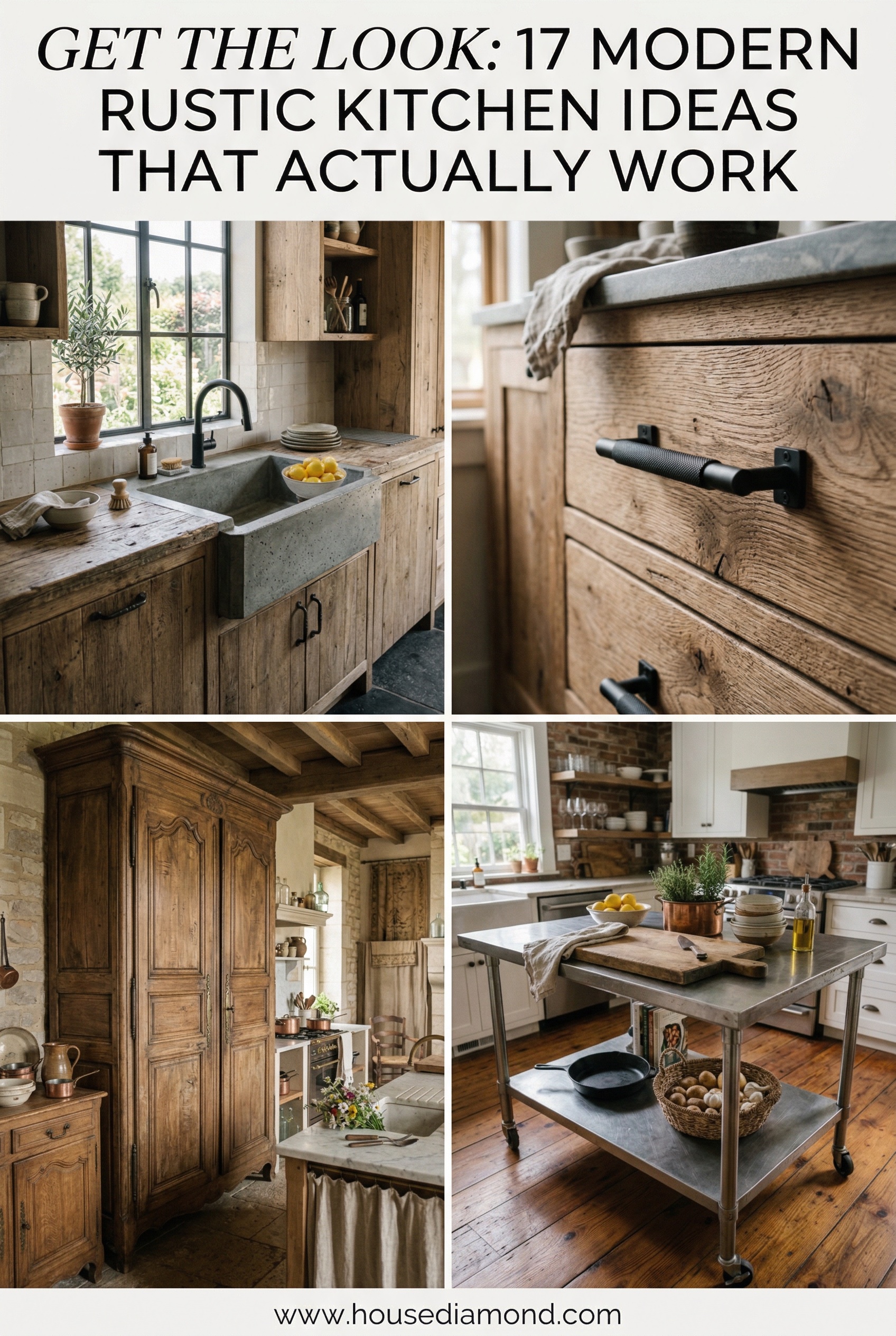 modern rustic kitchen ideas 2026 pinterest grid