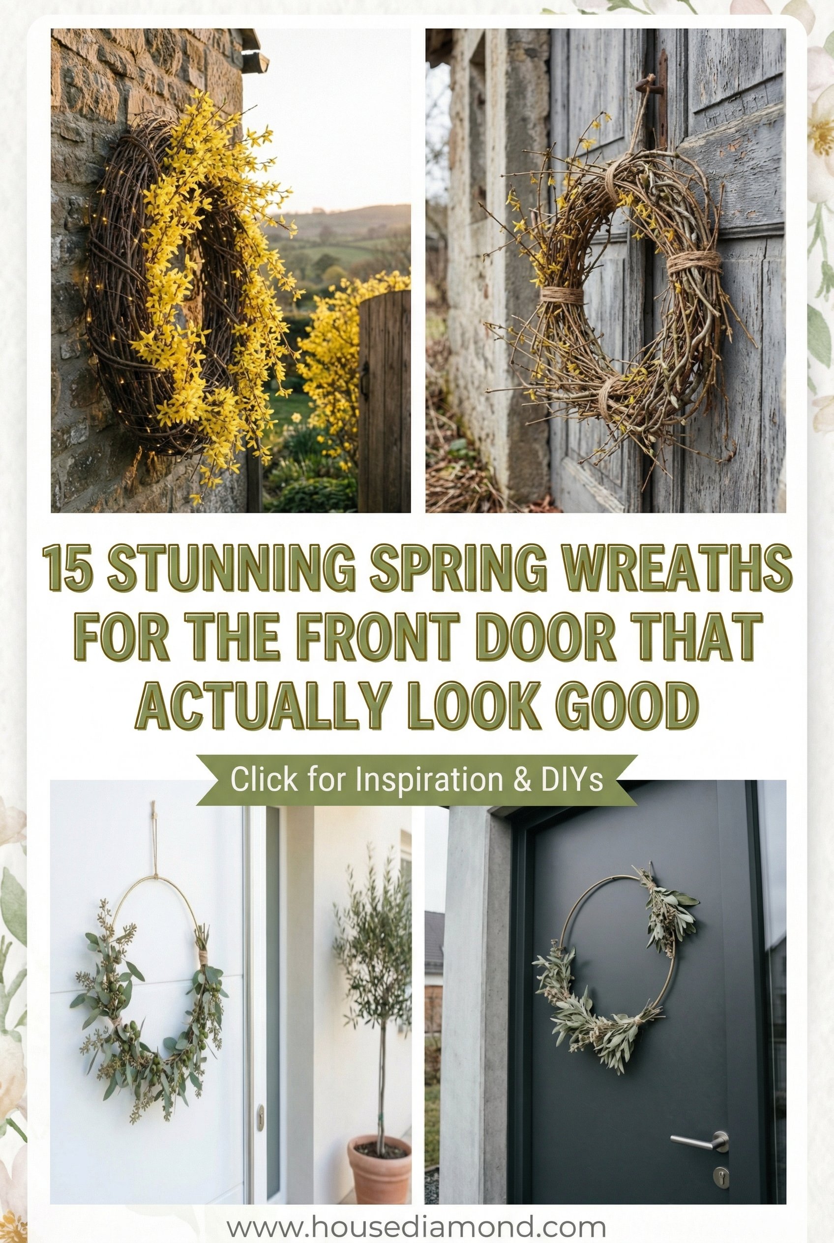 spring wreath for front door pinterest grid