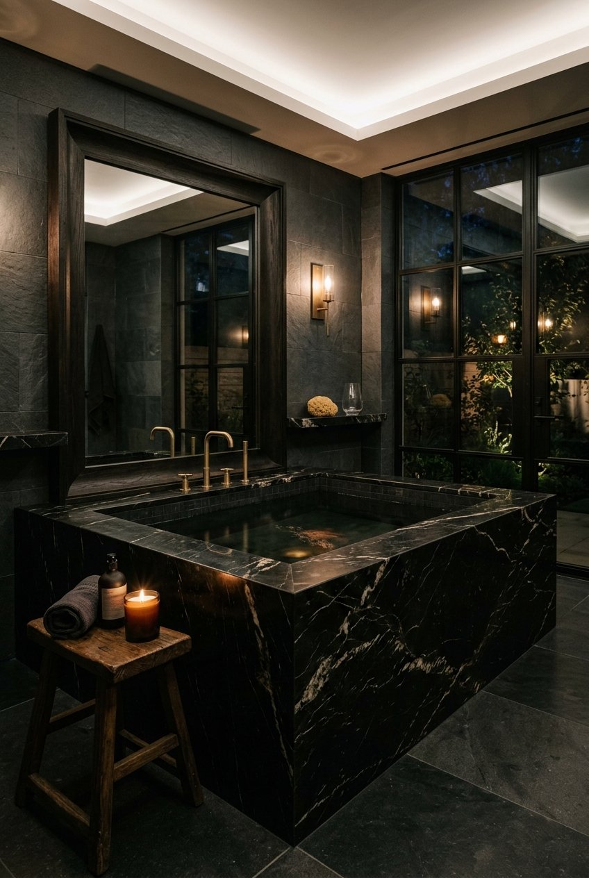 black marble bathroom idea 14