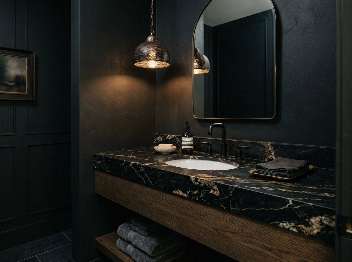 black marble bathroom idea 15