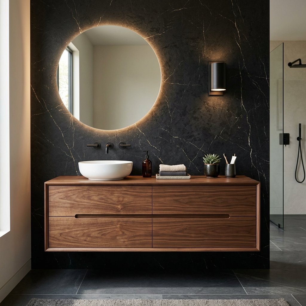 black marble bathroom idea 7