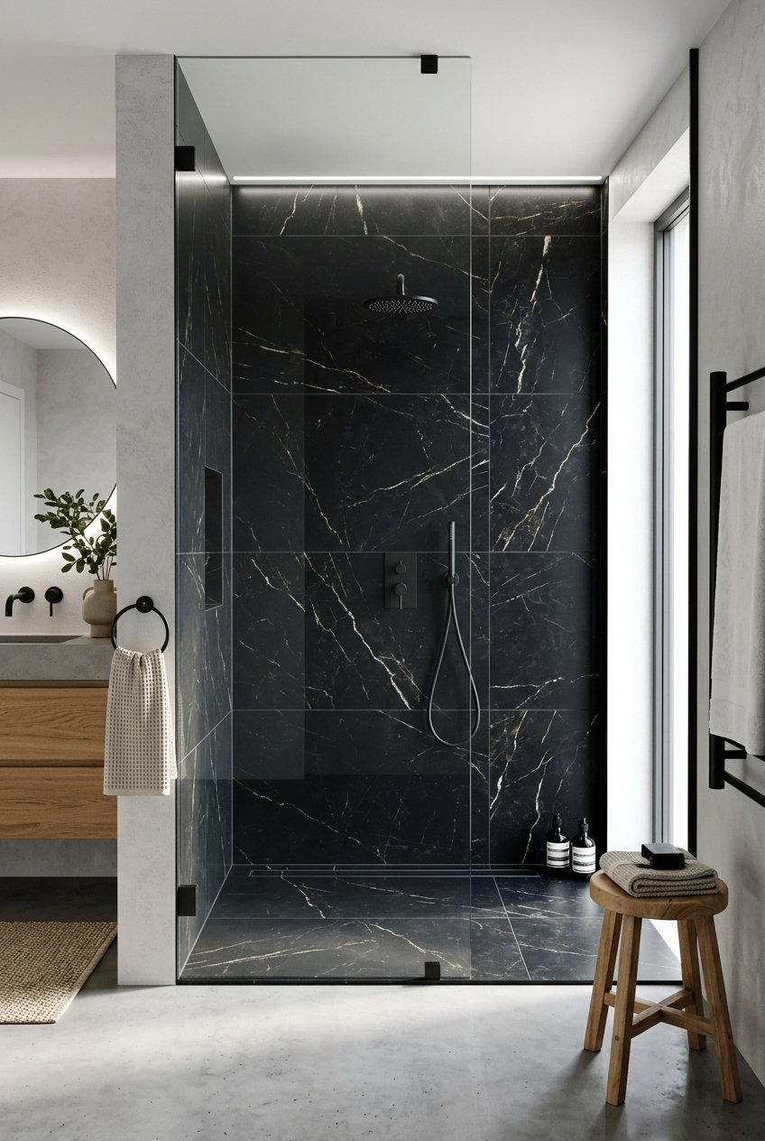 black marble bathroom idea 8