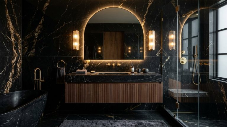 black marble bathroom featured image