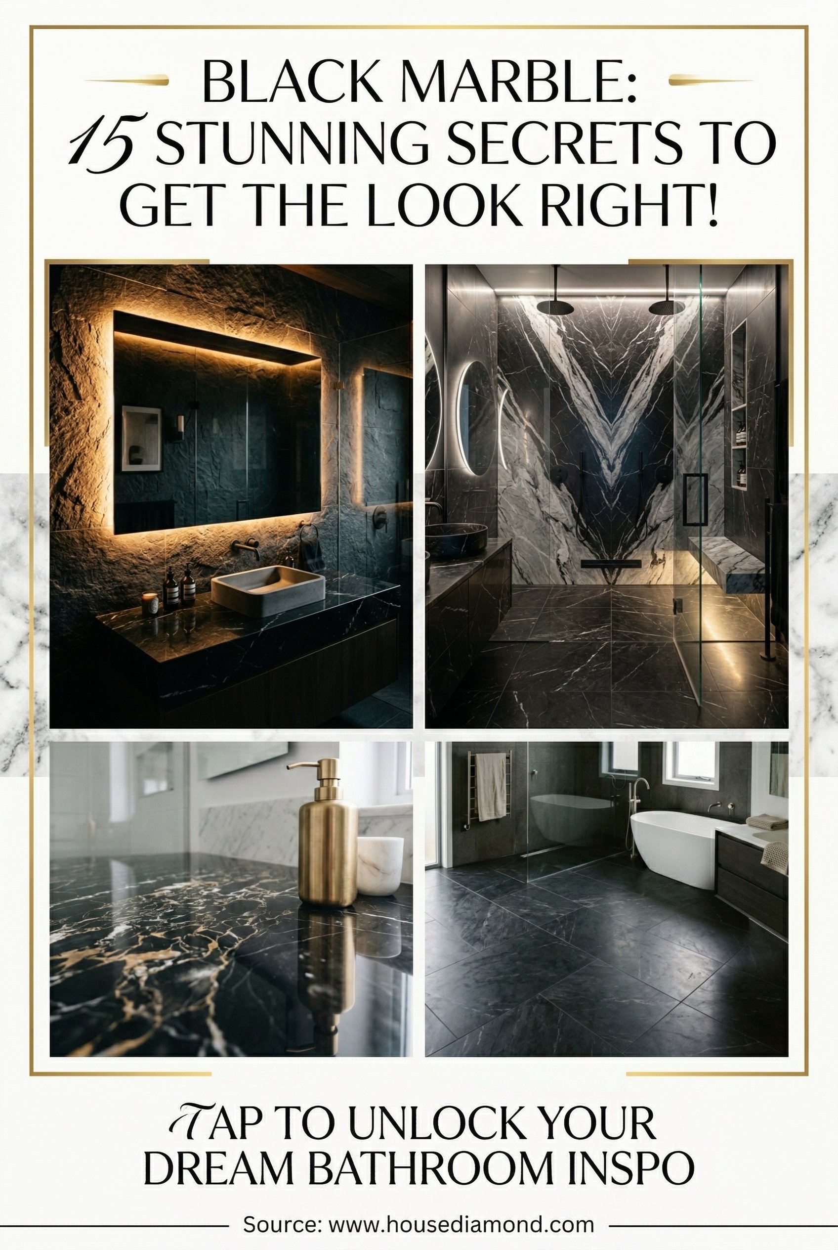 black marble bathroom pinterest grid