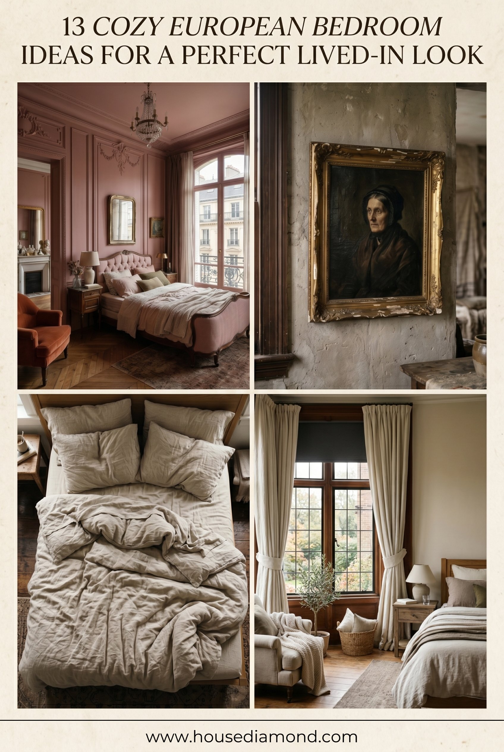 Grid collage for European style bedroom