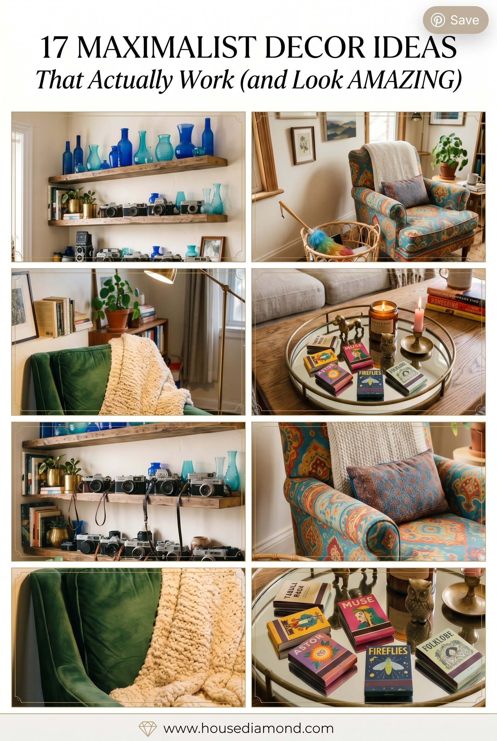 Grid collage for maximalist home decor