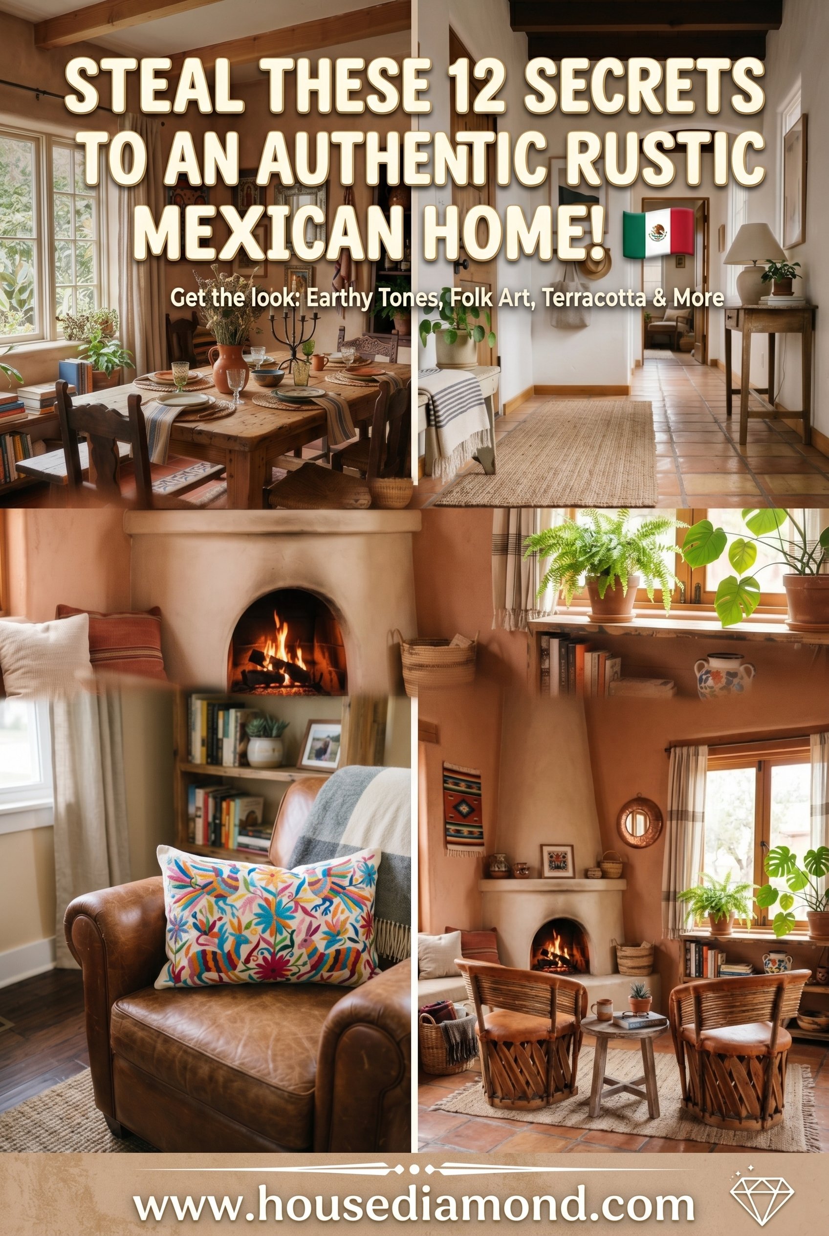 Grid collage for rustic mexican home decor
