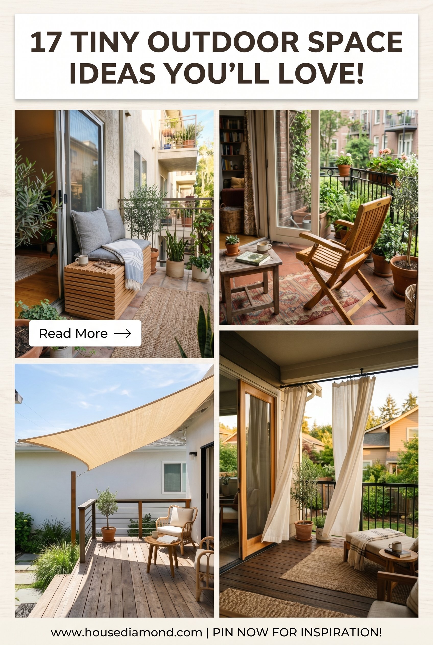 Grid collage for small deck outdoor home decor ideas