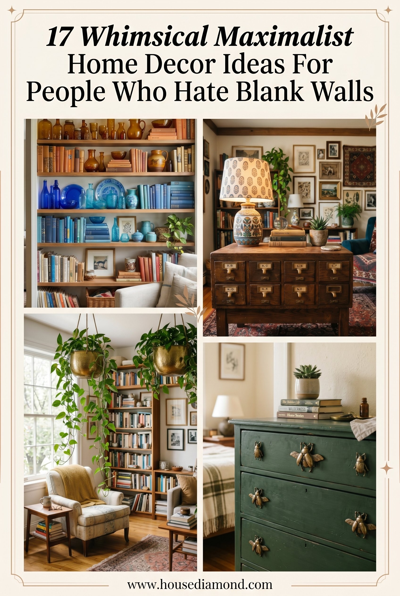 Grid collage for whimsical maximalist home decor