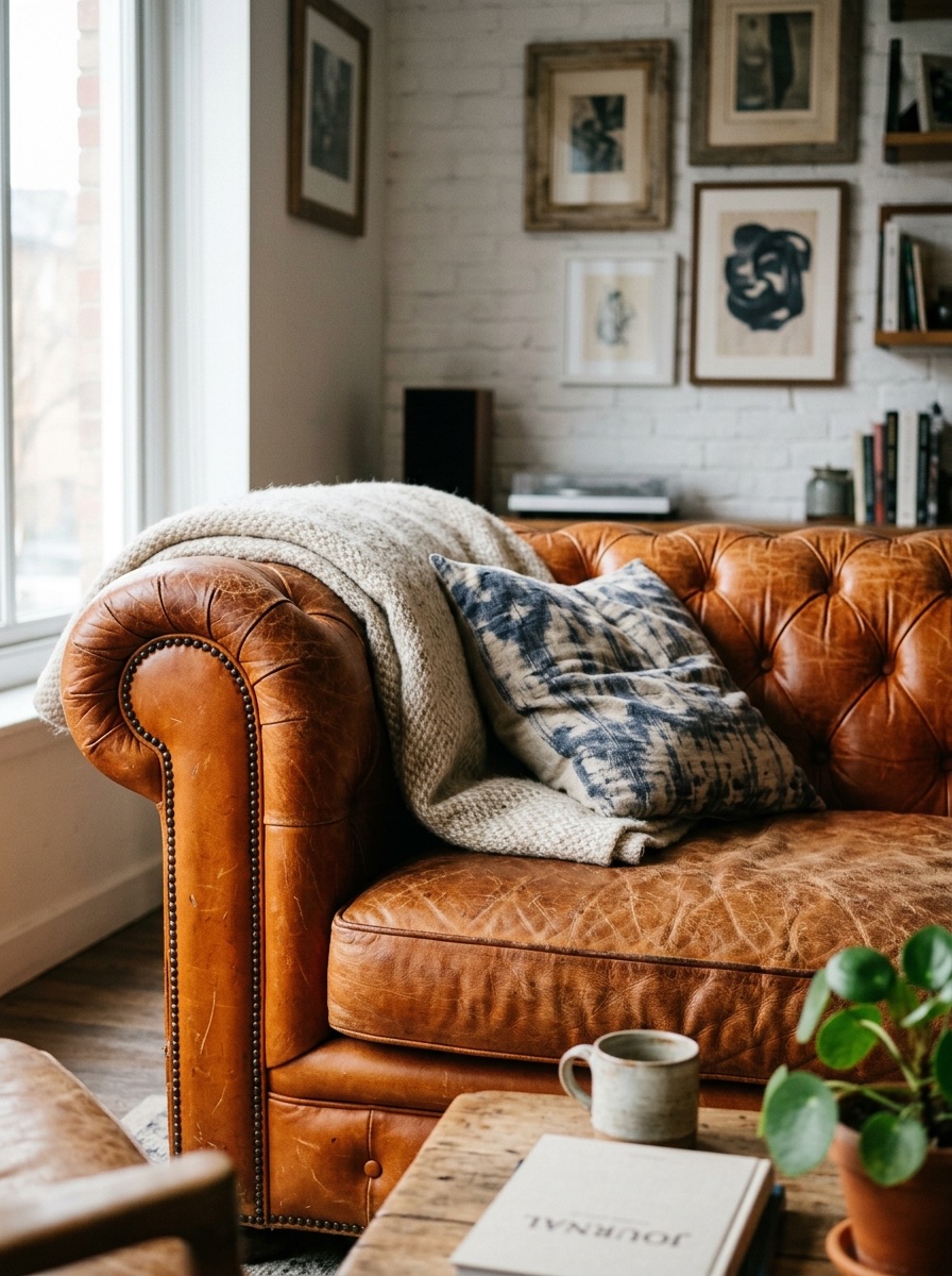orange couch living room idea 12