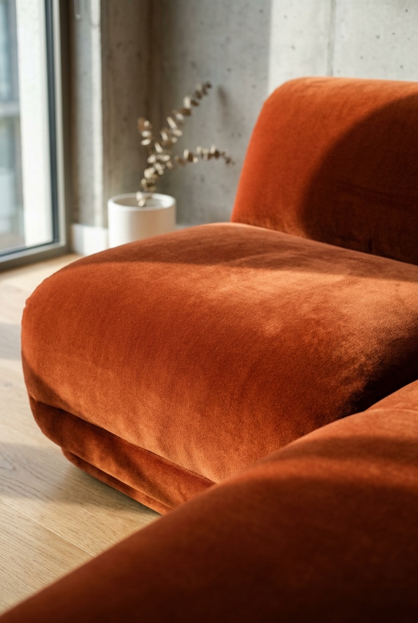 orange couch living room idea 3