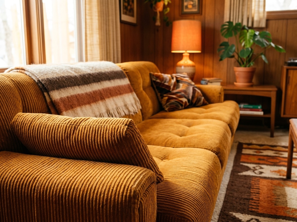 orange couch living room idea 9