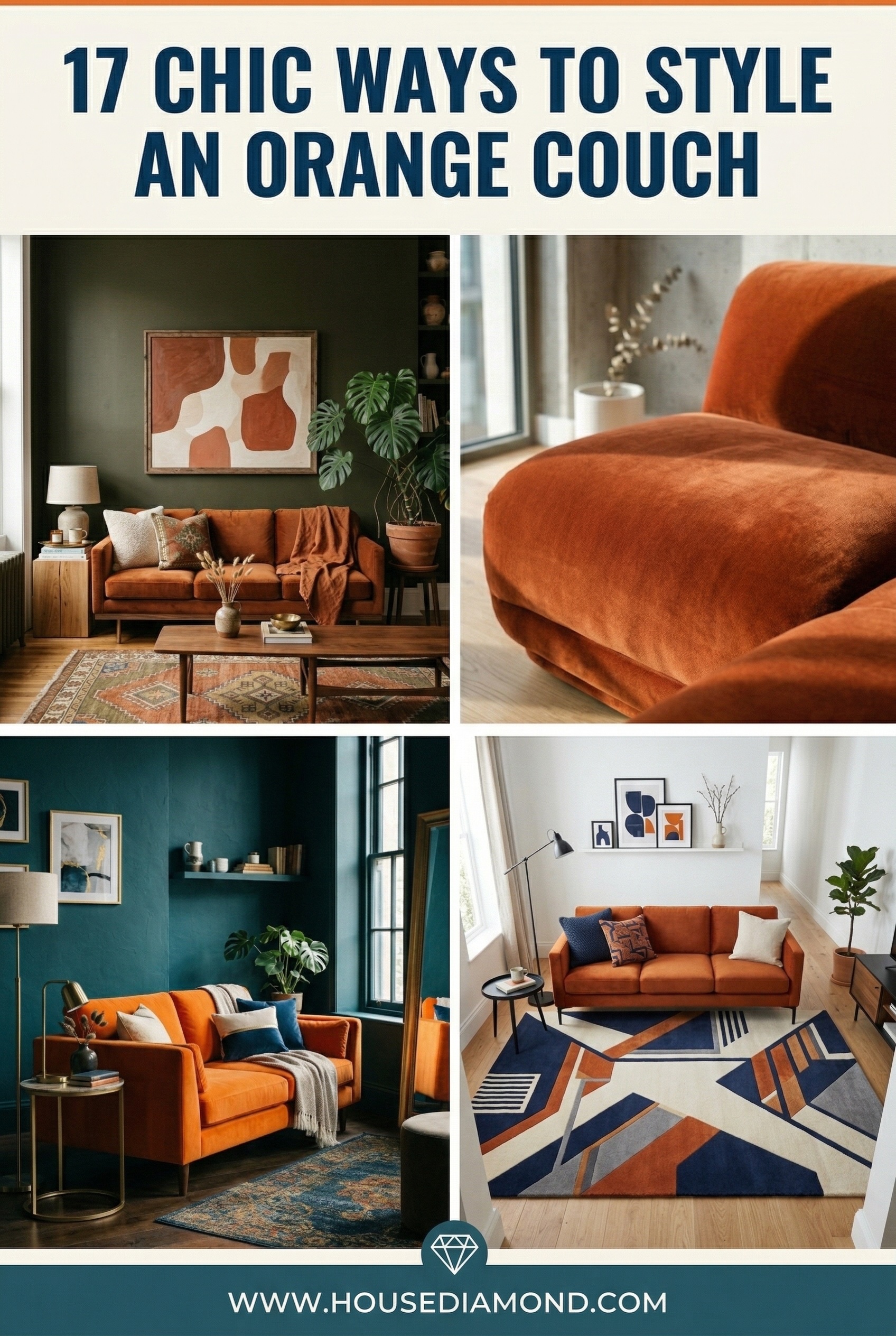 orange couch living room pinterest grid