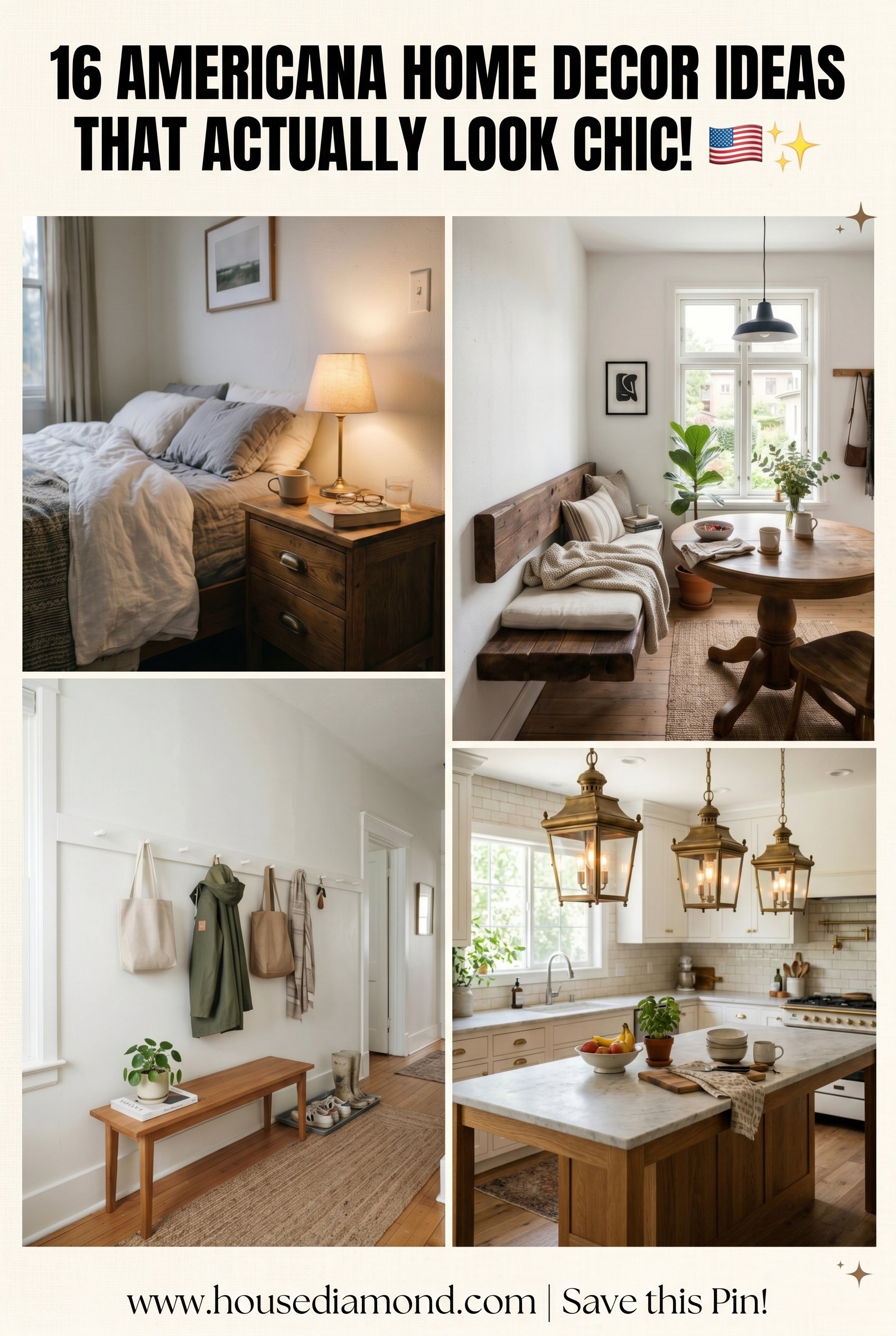 Grid collage for americana home decor