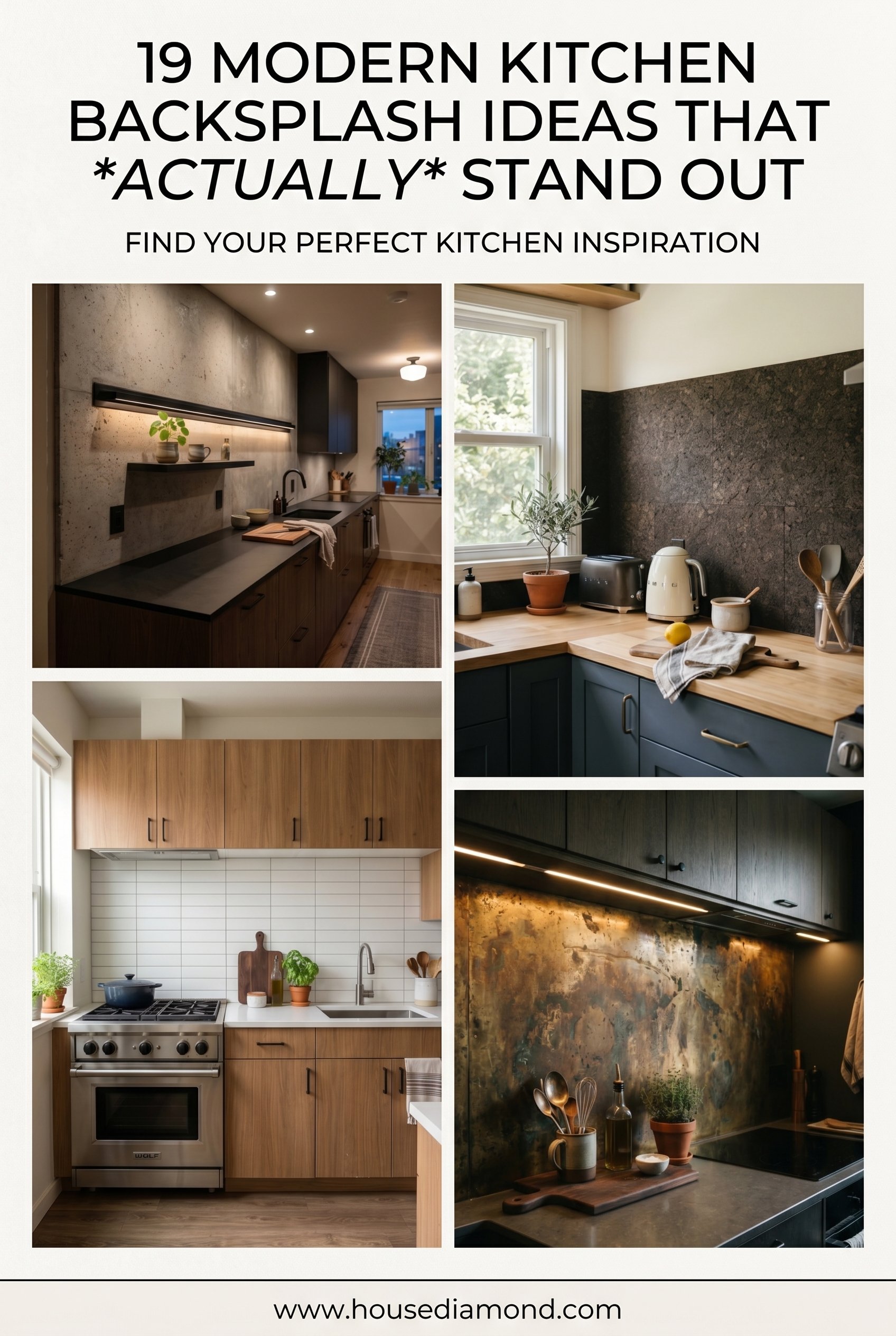 Grid collage for backsplash for modern kitchens