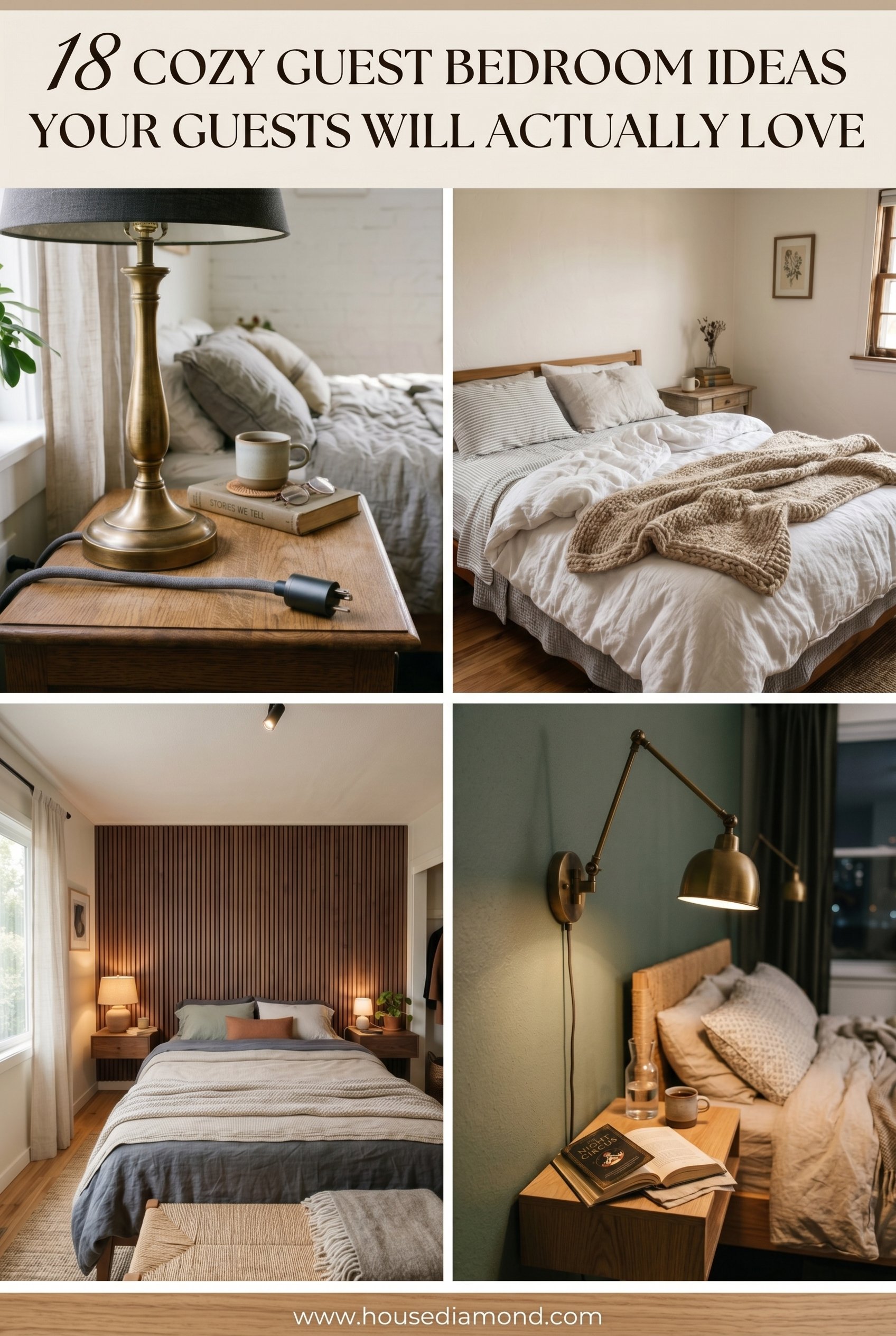 Grid collage for cozy guest bedroom ideas