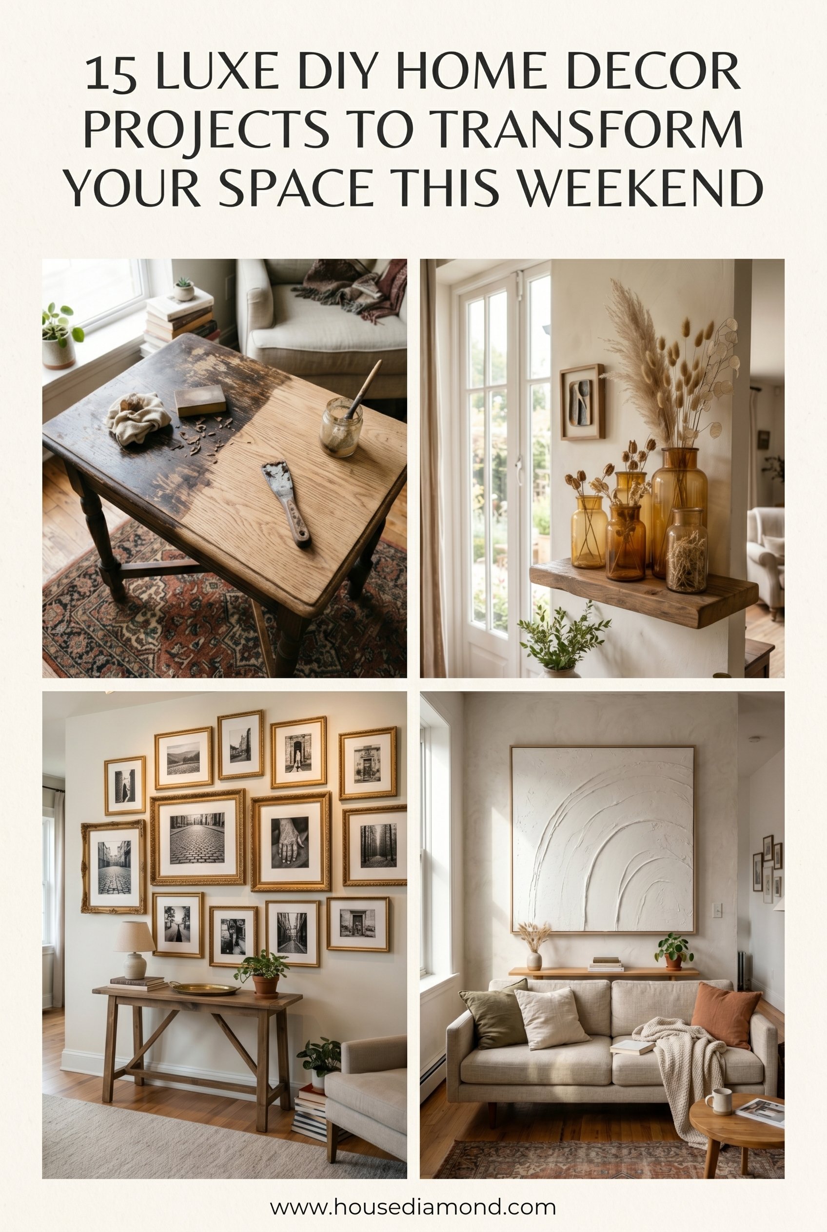 Grid collage for diy home decor projects