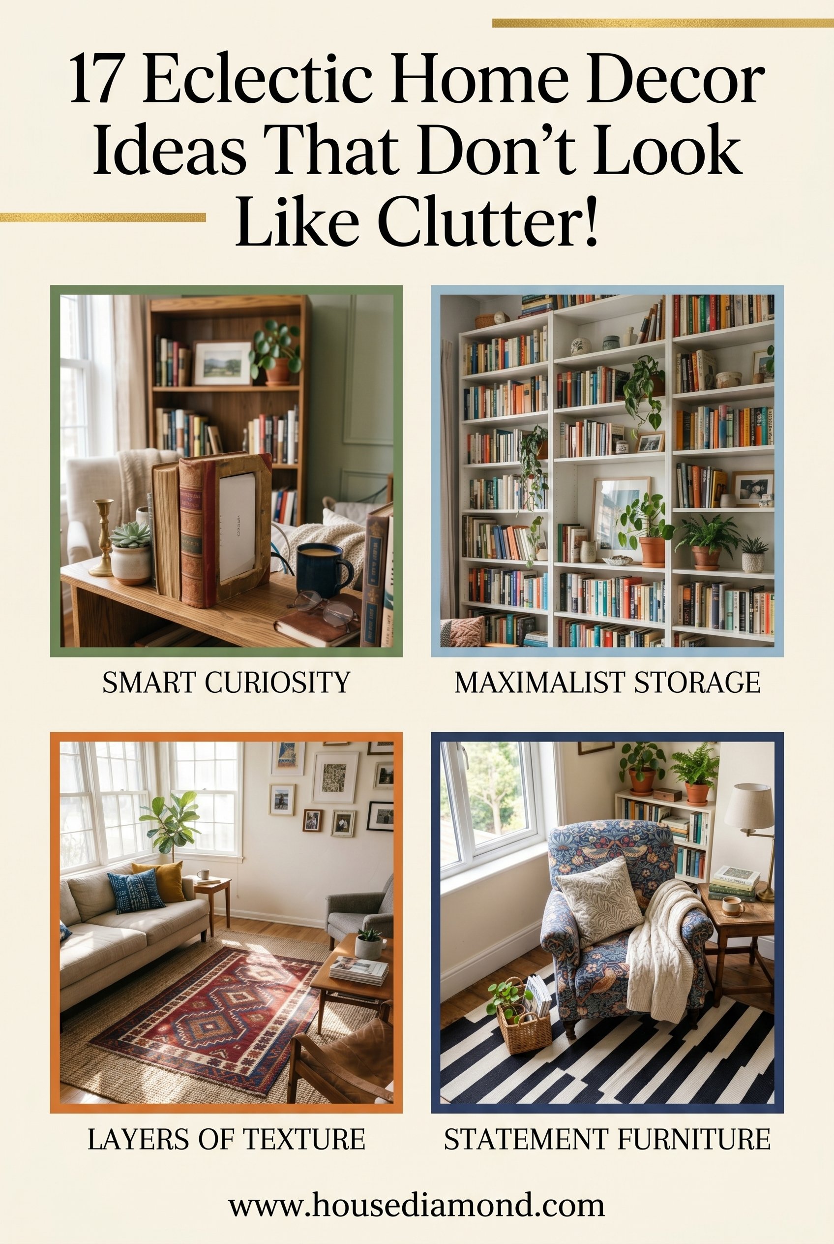 Grid collage for eclectic home decor ideas